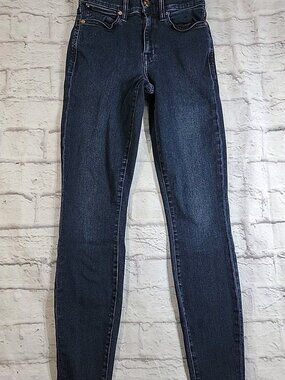 AYR The Blues Dark Wash Straight Skinny Jeans Womens 24x28 Stretch